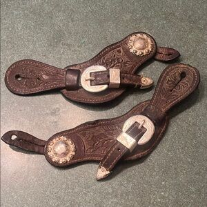 Brown Leather Western Spurs
